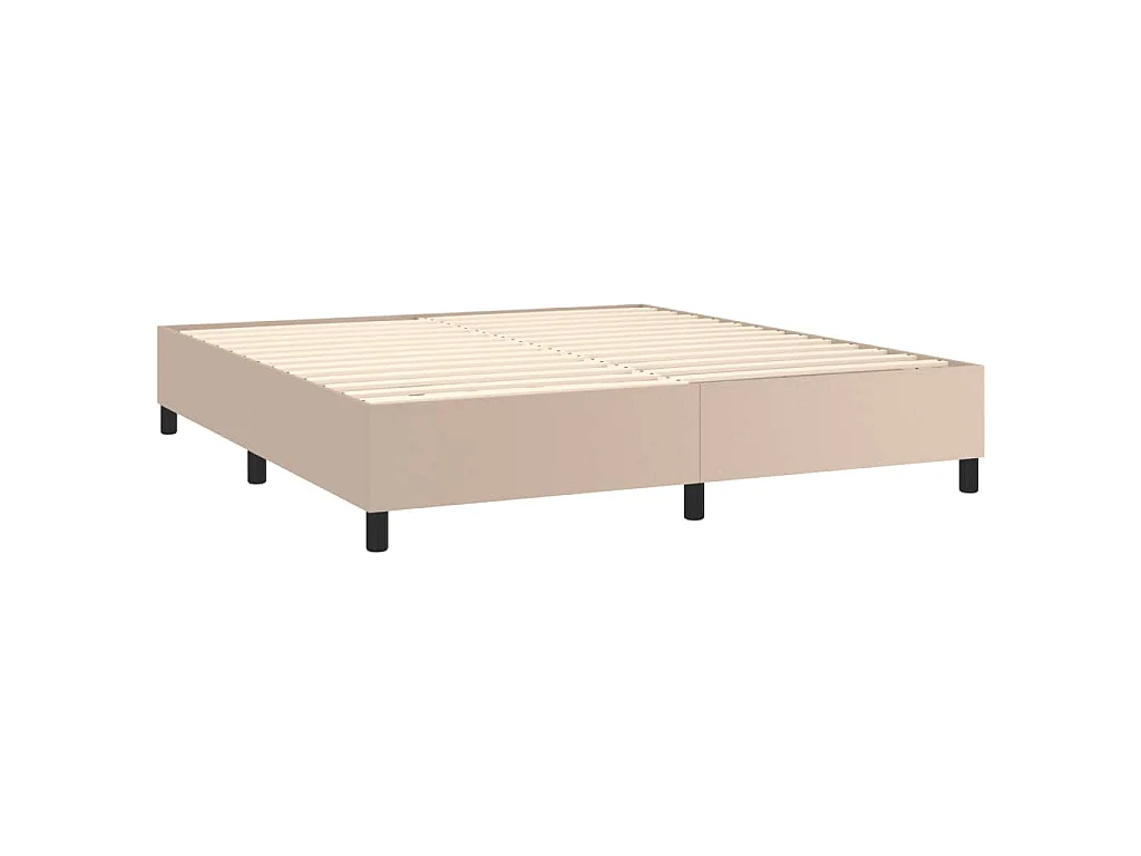 Struttura Letto a Rete a Molle Cappuccino 180x200 cm in Similpelle