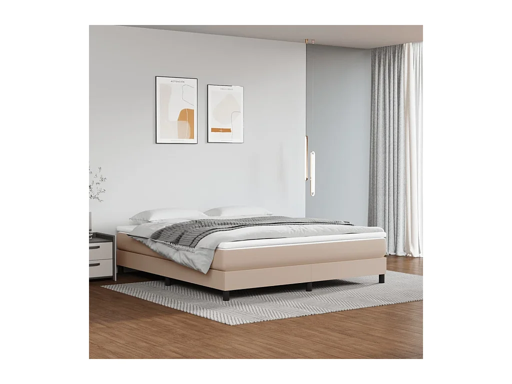 Cadre de lit sans matelas cappuccino 180x200 cm similicuir