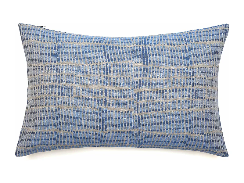 Housse de coussin 40x60 cm SANTORIN zip étanche bleu Topaze