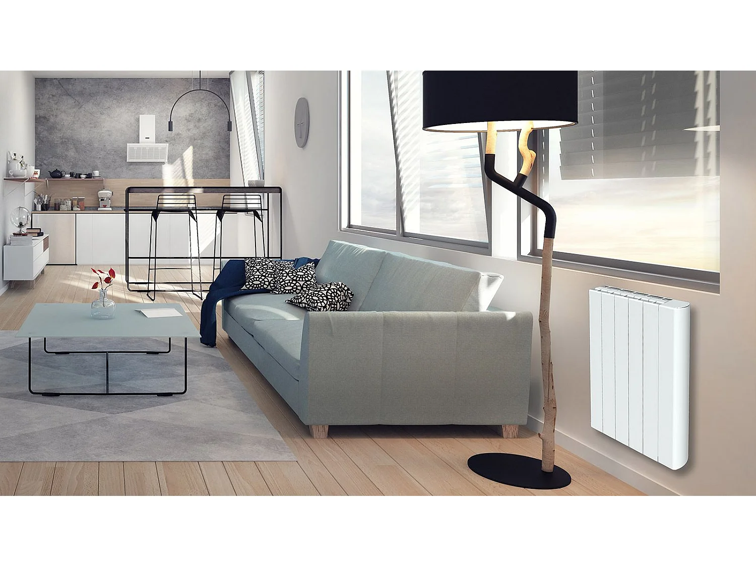 Radiateur Électrique Céramique Blanc 1000W NELIA