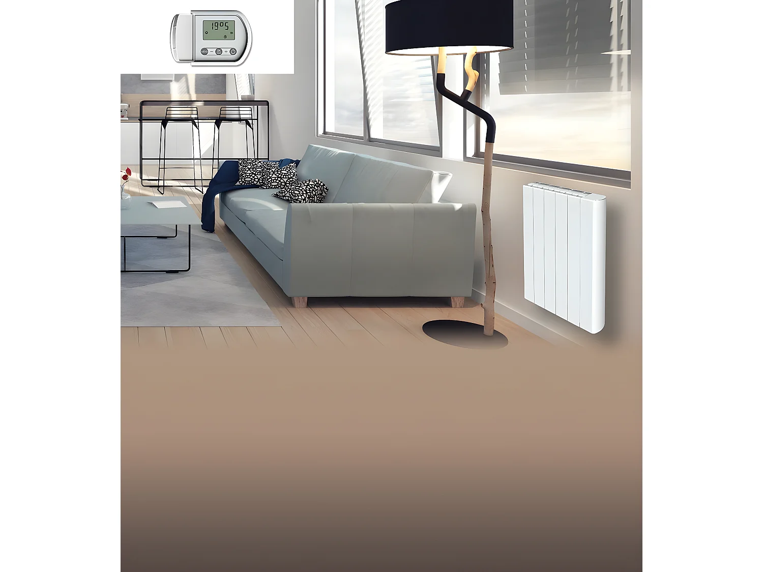 Radiateur Électrique Céramique Blanc 1000W NELIA