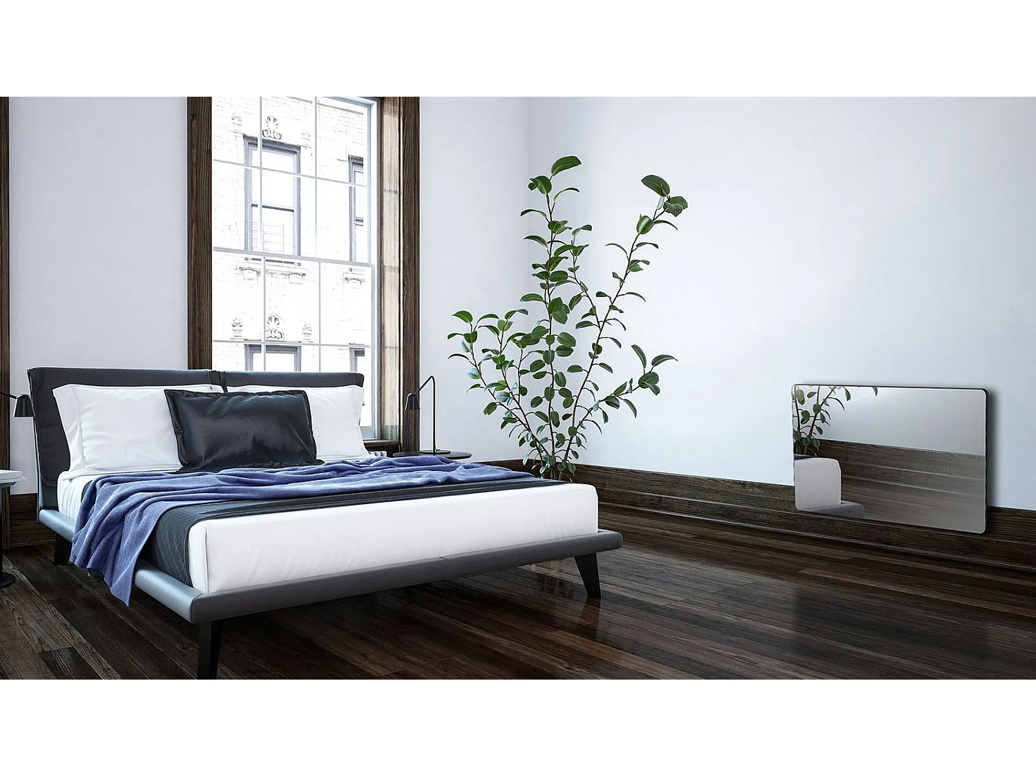 Radiateur Panneau rayonnant LCD Aluminium Miroir 1500W KLAAS