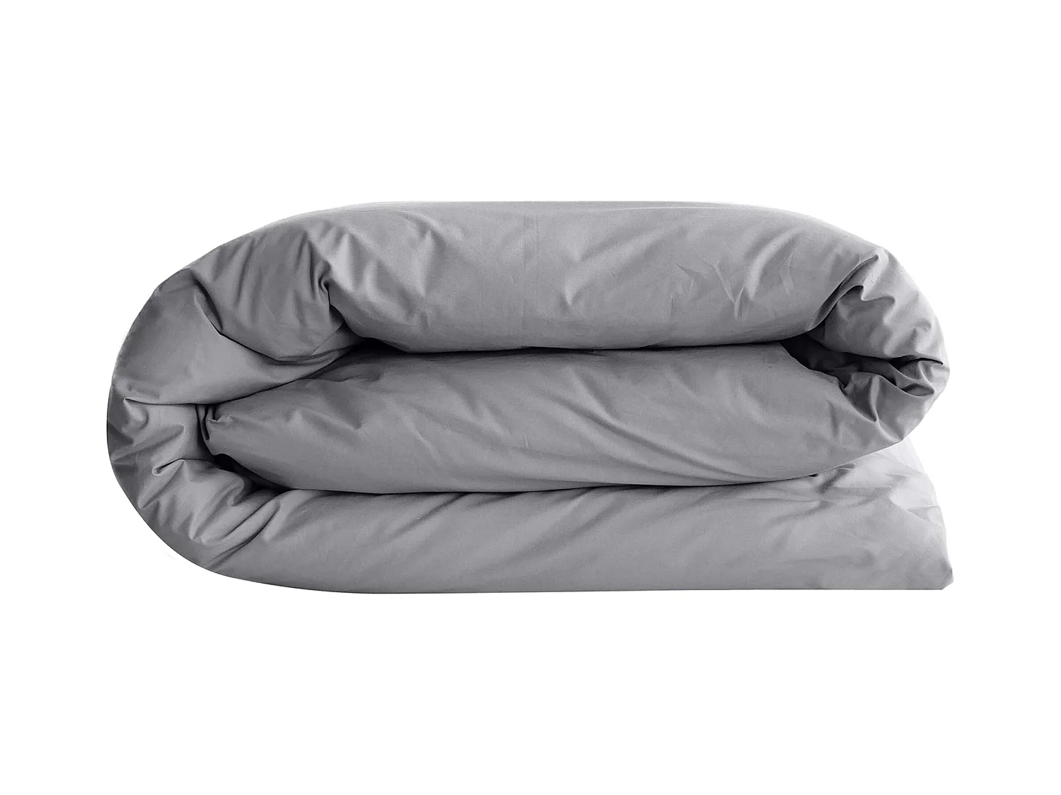 Housse de couette uni 140x200 cm percale de coton MANOIR gris Ardoise