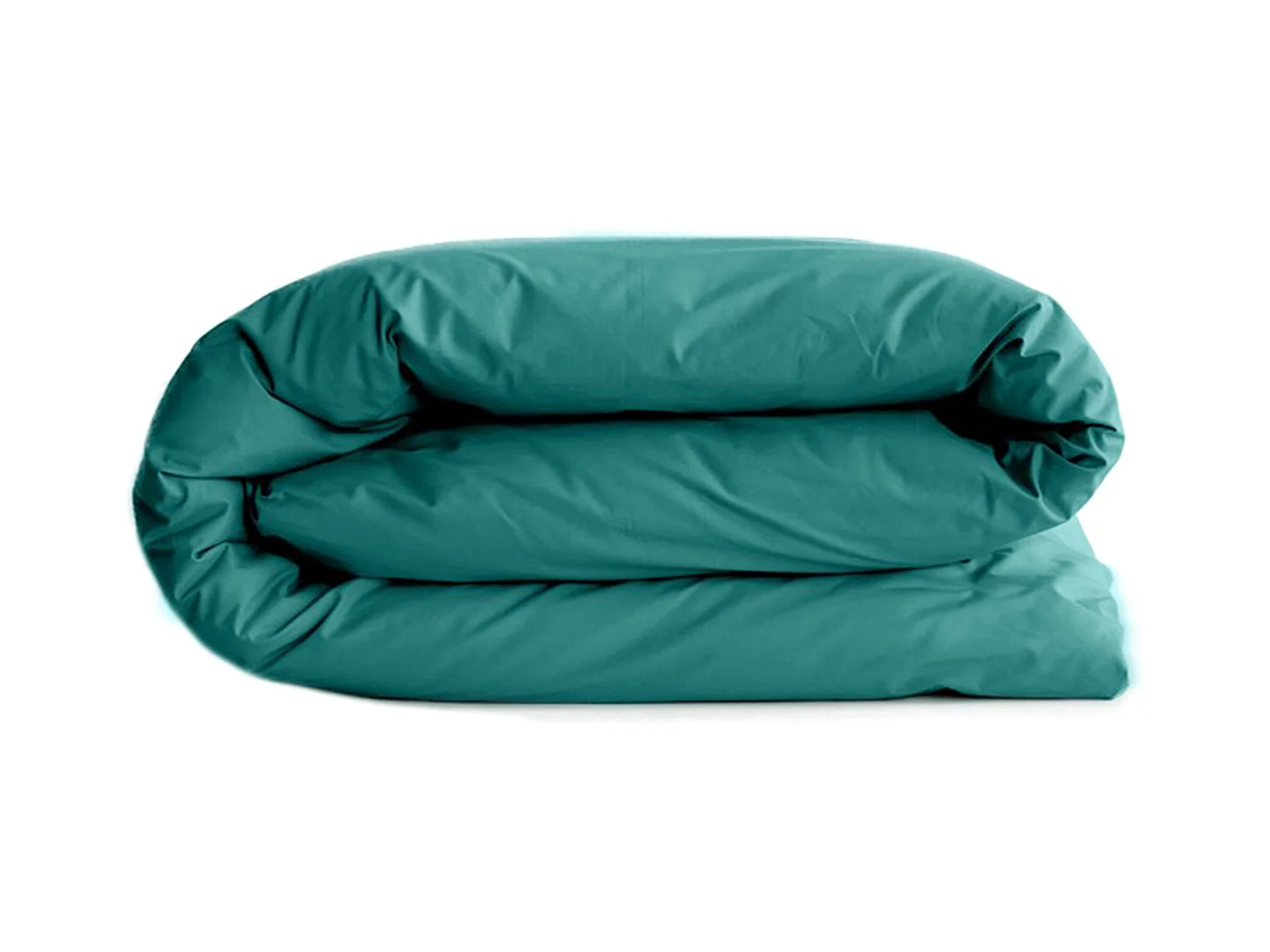 Housse de couette uni 260x240 cm percale de coton MANOIR vert Canard