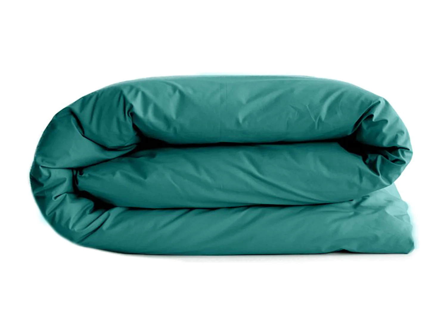 Housse de couette uni 260x240 cm percale de coton MANOIR vert Canard