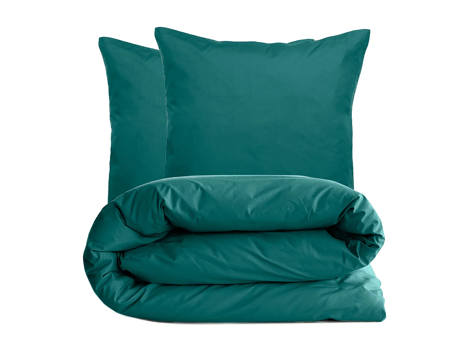 Parure de lit 260x240 cm set 65x65 cm percale MANOIR vert Canard