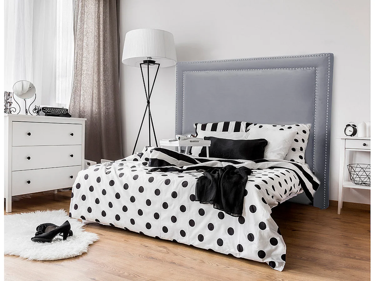 Cabeceira de Cama em Veludo Costa 150cm, Cinza