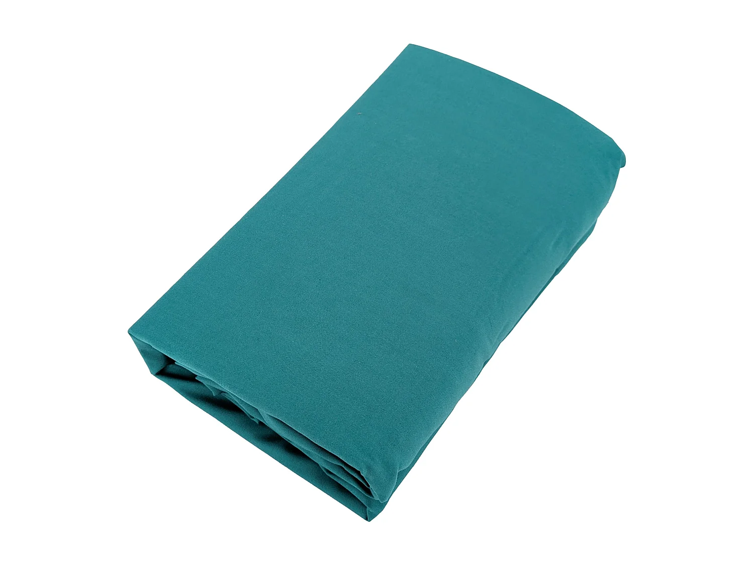 Drap housse uni 160x200 cm bonnet 35 cm percale de coton MANOIR vert Canard