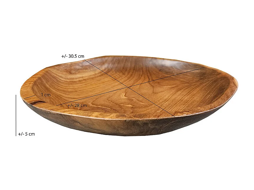 Bol / Corbeille / Vide poche en bois de teck artisanal D. 31 cm - ADAM