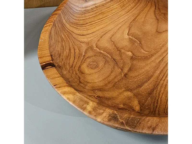 Bol / Corbeille / Vide poche en bois de teck artisanal D. 31 cm - ADAM
