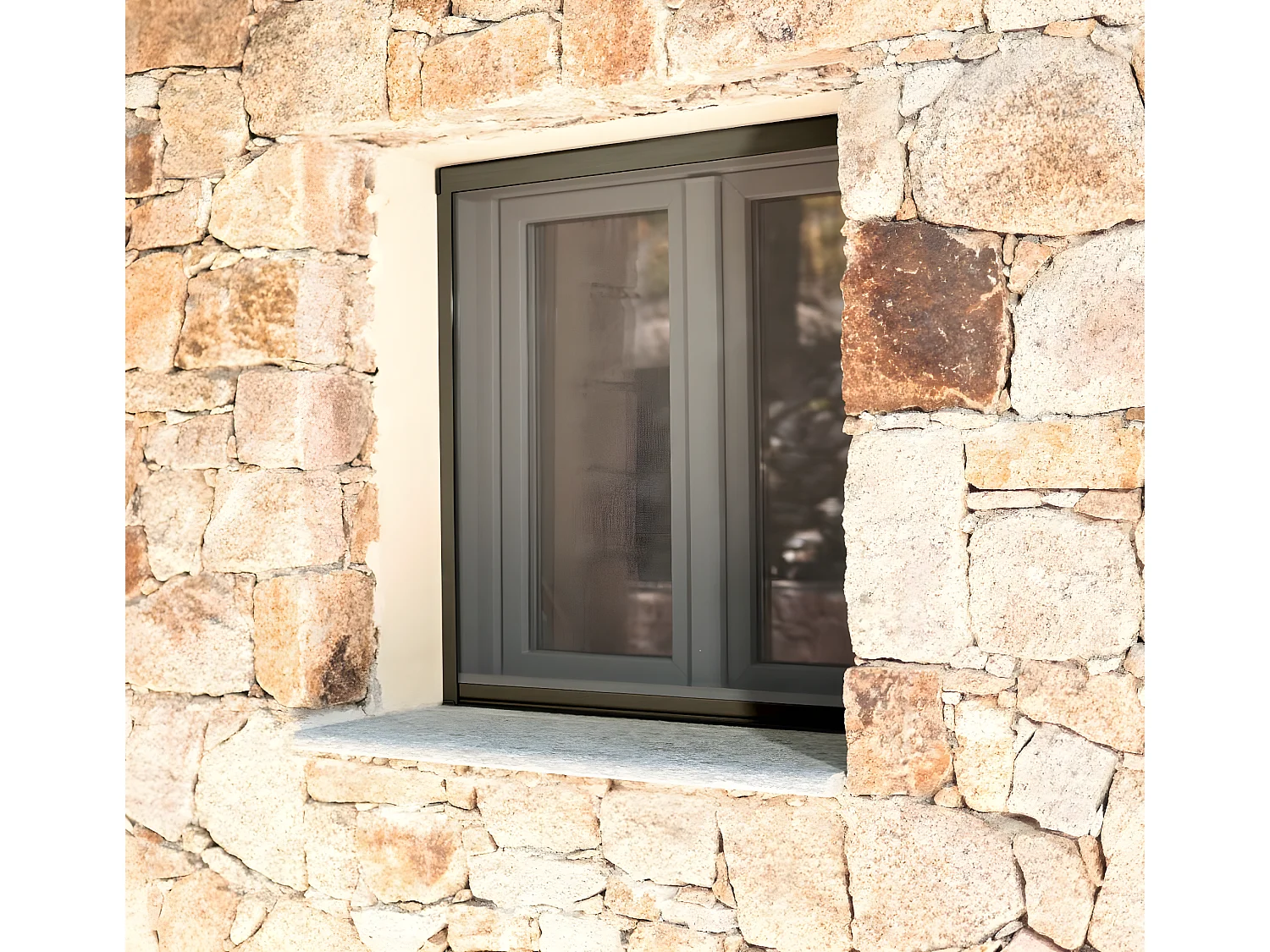 Store Moustiquaire Recoupable LUXE - L125 x H160cm - Bronze