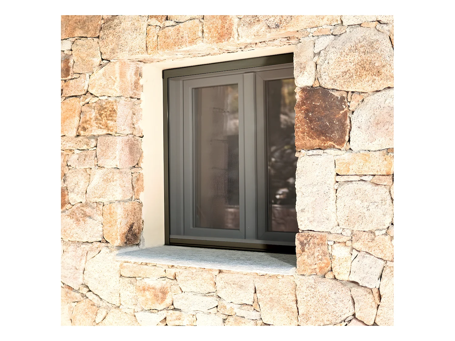 Store Moustiquaire Recoupable LUXE - L125 x H160cm - Bronze