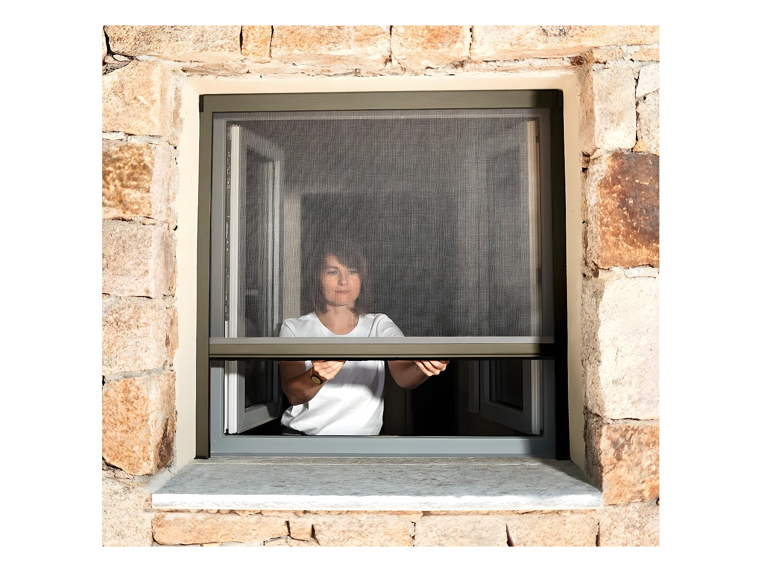 Store Moustiquaire Recoupable LUXE - L125 x H160cm - Bronze