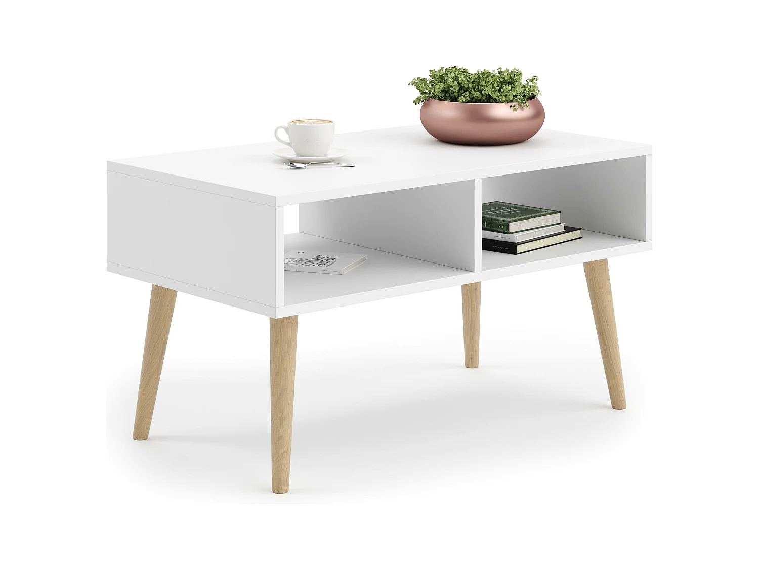 Table Basse SANDI CT90 90x50x55 Blanc
