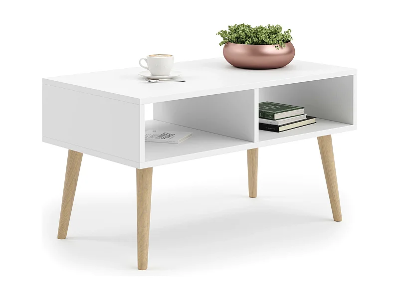 Table Basse SANDI CT90 90x50x55 Blanc
