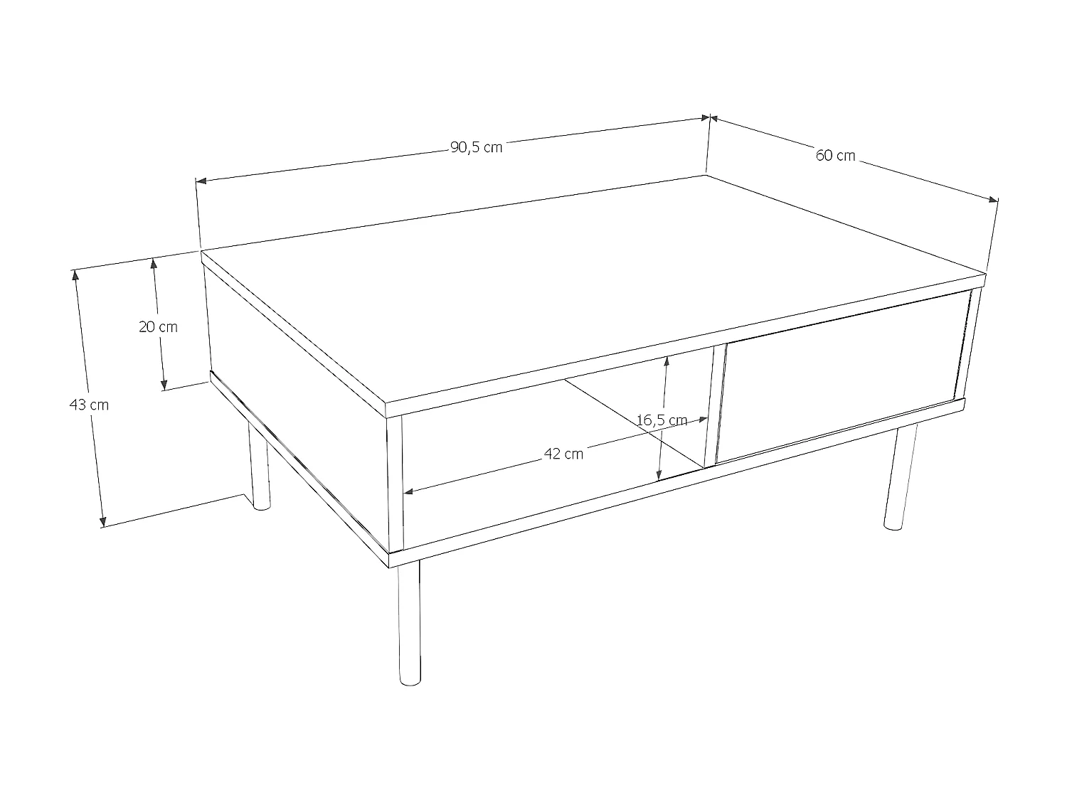 Mesa Centro VENUS CT90 90x60x43 Bege