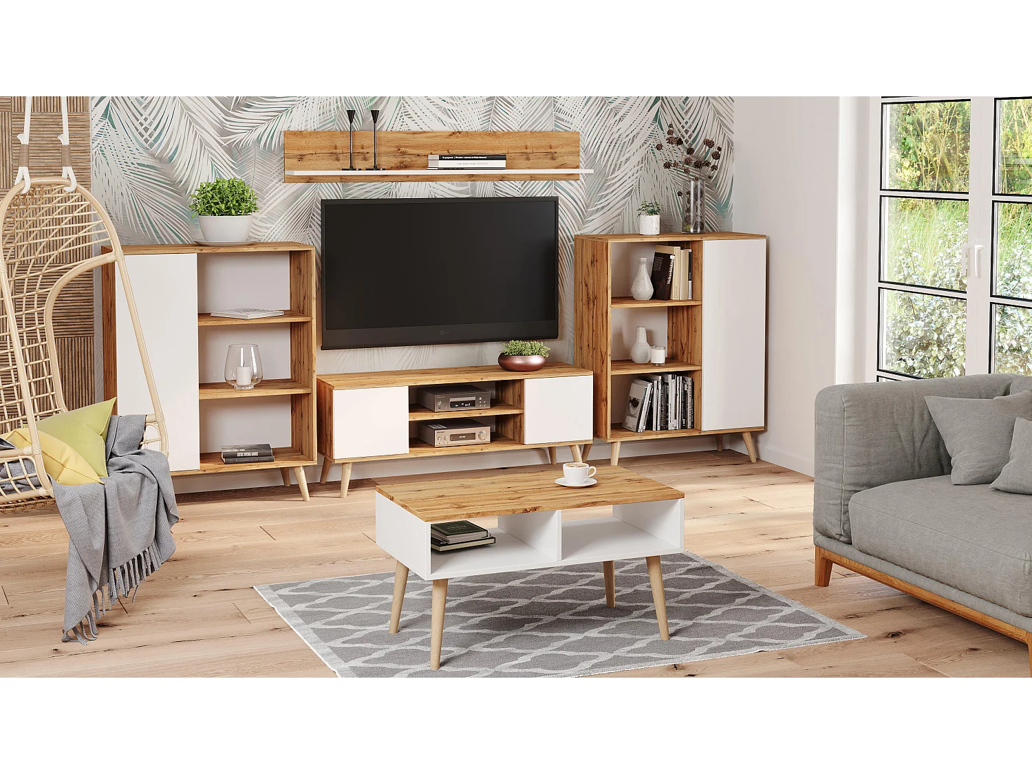 Salontafel SANDI CT90 90x50x55 Wit