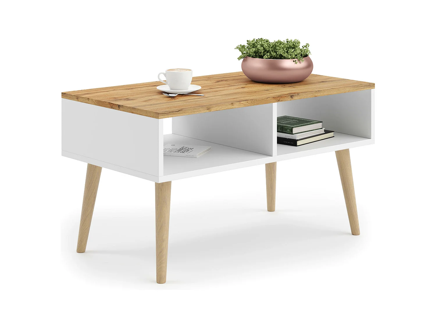 Table Basse SANDI CT90 90x50x55 Blanc