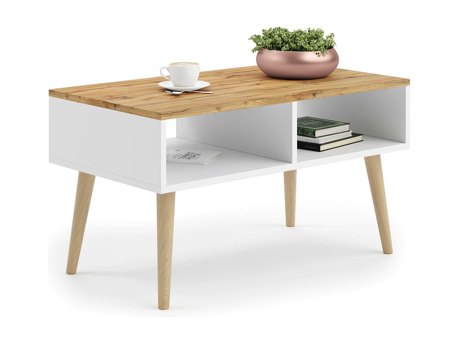 Table Basse SANDI CT90 90x50x55 Blanc