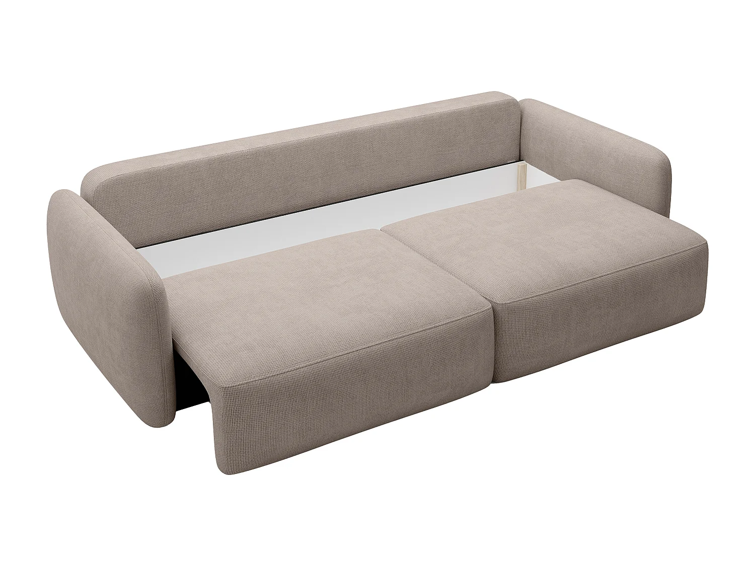 Canapé 3 places convertible en tissu texturé taupe VOPOZA