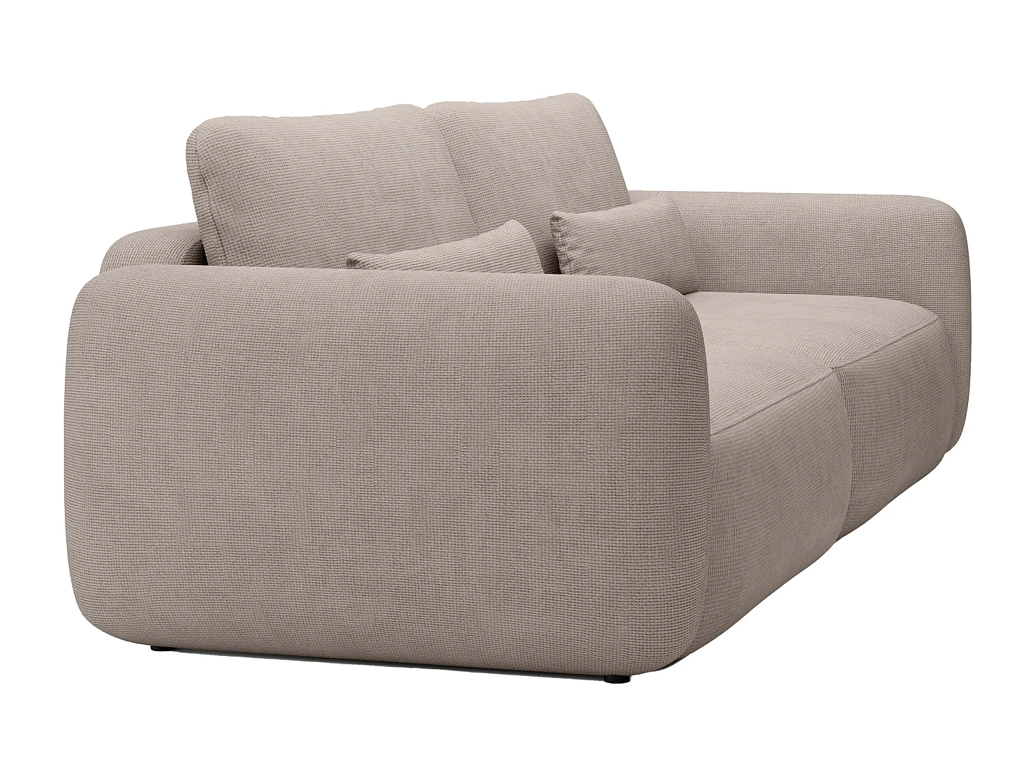 Canapé 3 places convertible en tissu texturé taupe VOPOZA