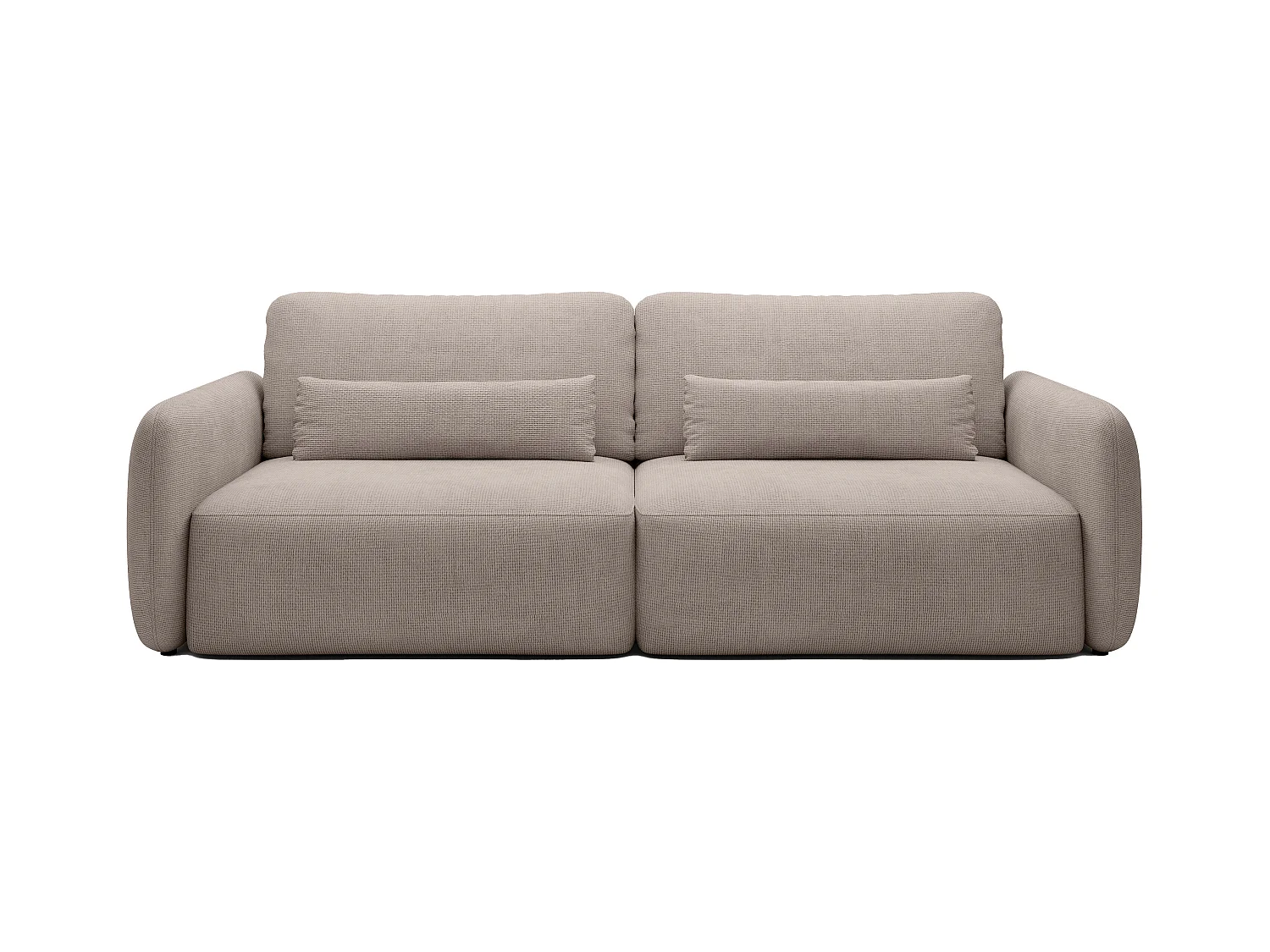 Canapé 3 places convertible en tissu texturé taupe VOPOZA