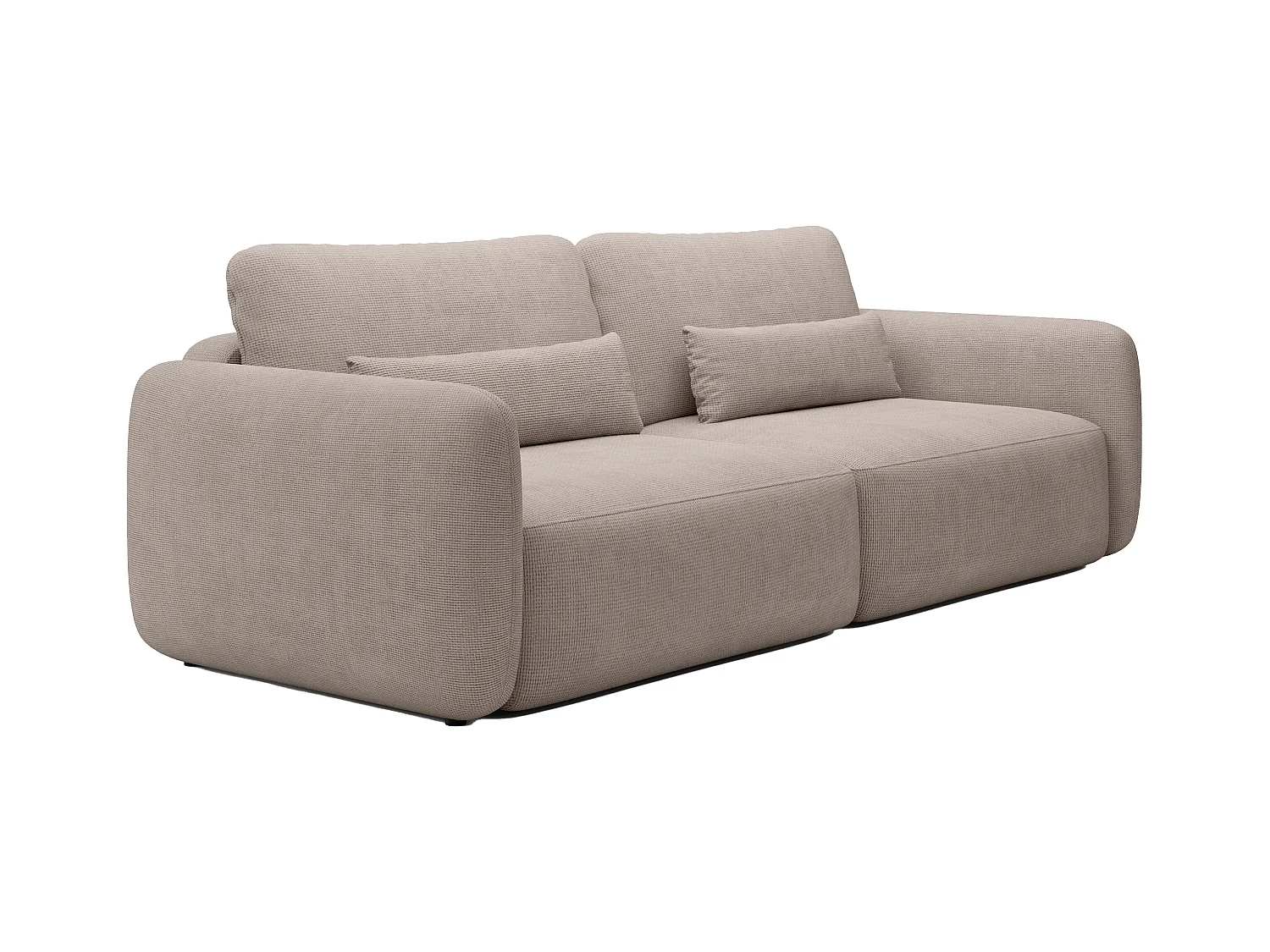 Canapé 3 places convertible en tissu texturé taupe VOPOZA