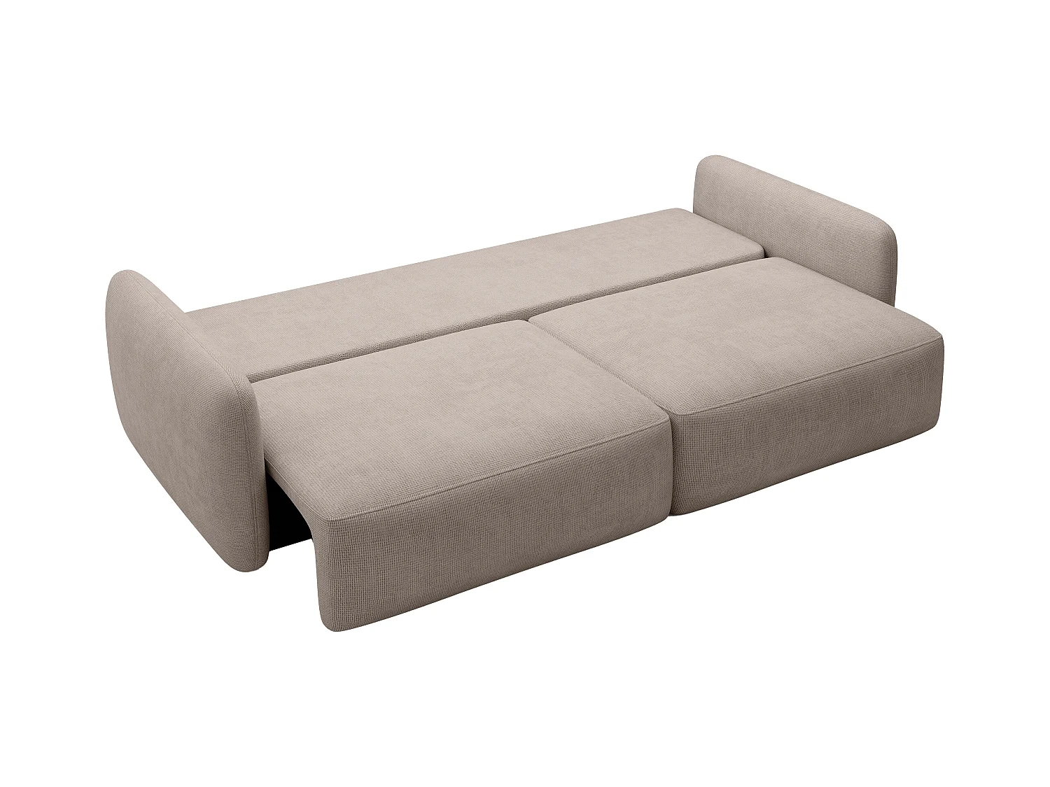 Canapé 3 places convertible en tissu texturé taupe VOPOZA