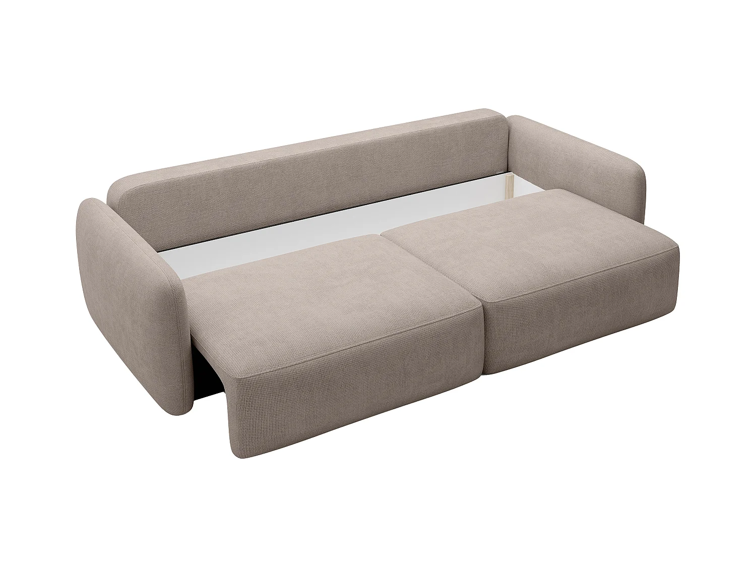 Canapé 3 places convertible en tissu texturé taupe VOPOZA