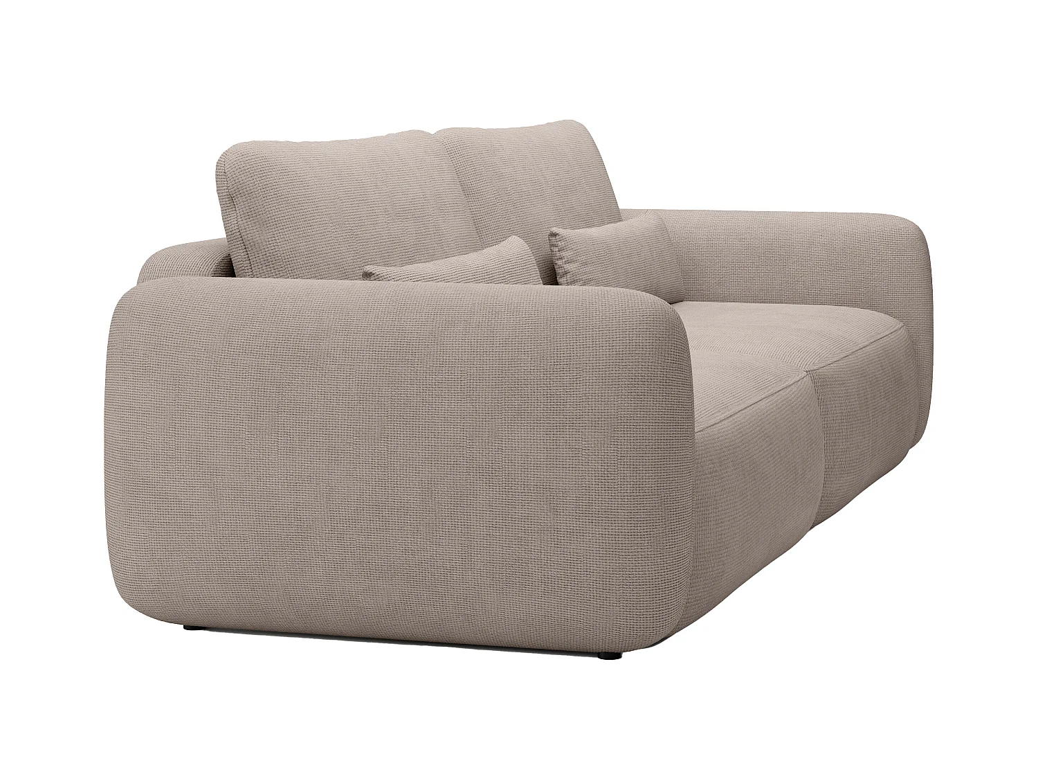Canapé 3 places convertible en tissu texturé taupe VOPOZA