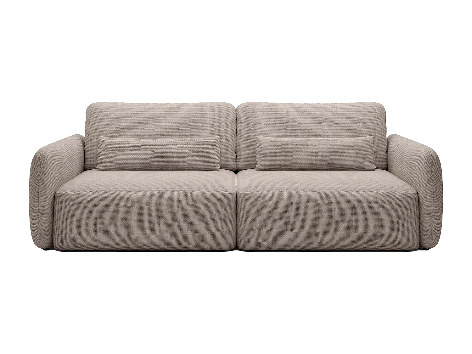 Canapé 3 places convertible en tissu texturé taupe VOPOZA