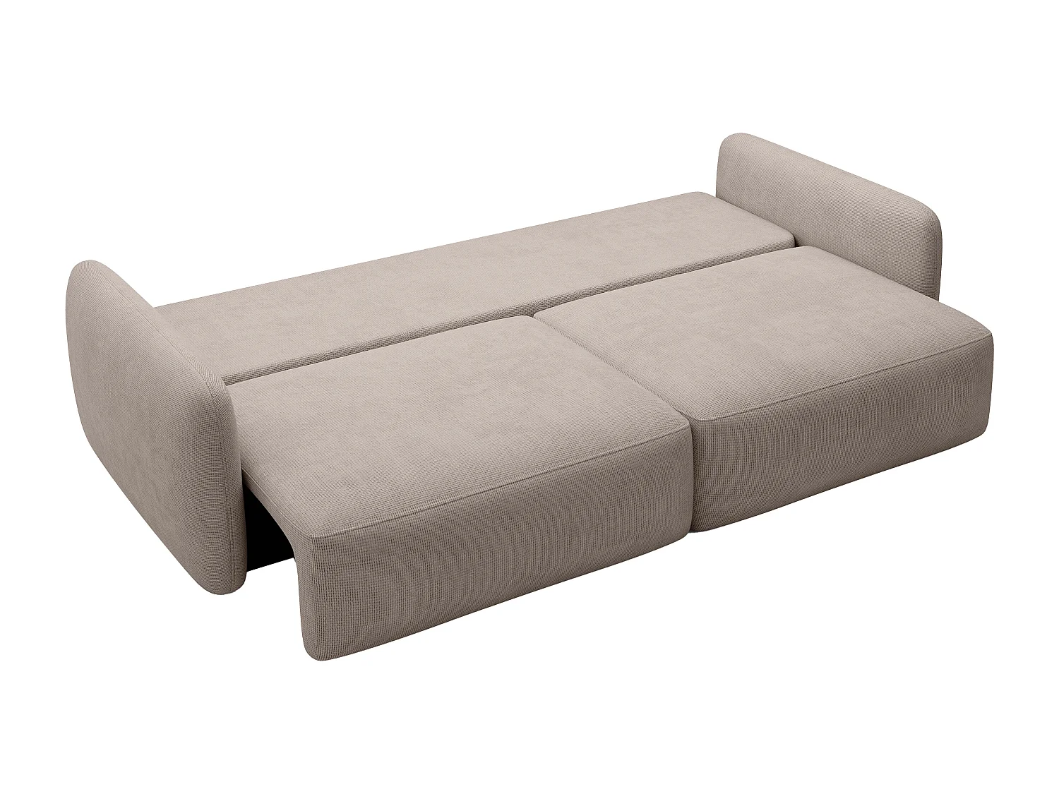 Canapé 3 places convertible en tissu texturé taupe VOPOZA