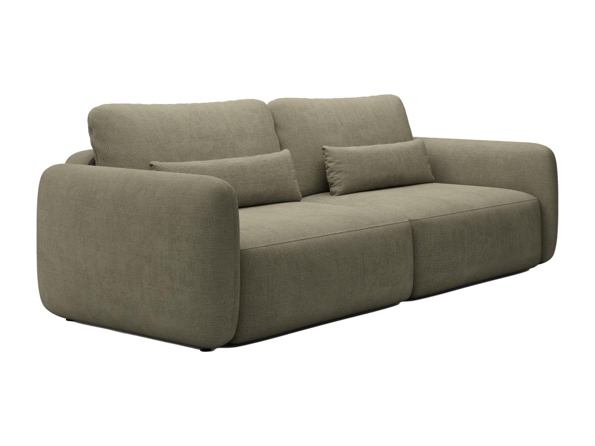 Sofa mit Schlaffunktion 3-Sitzer - Strukturstoff - Grün - VOPOZA günstig online kaufen