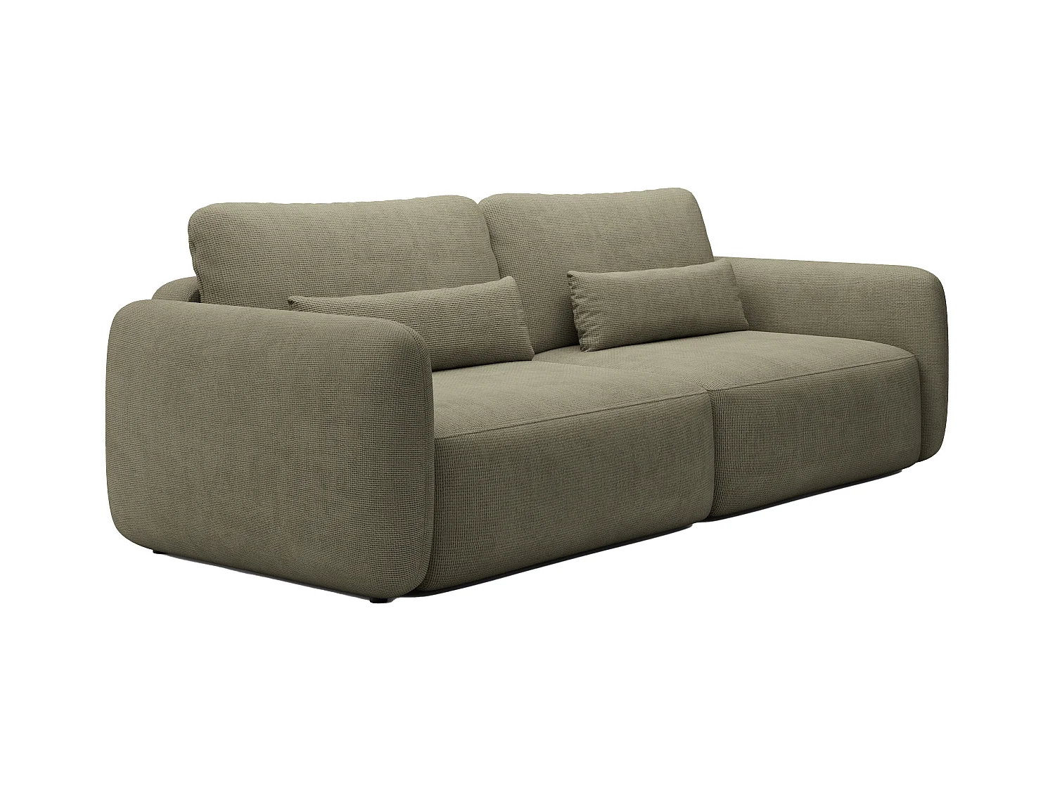 Sofa mit Schlaffunktion 3-Sitzer - Strukturstoff - Grün - VOPOZA