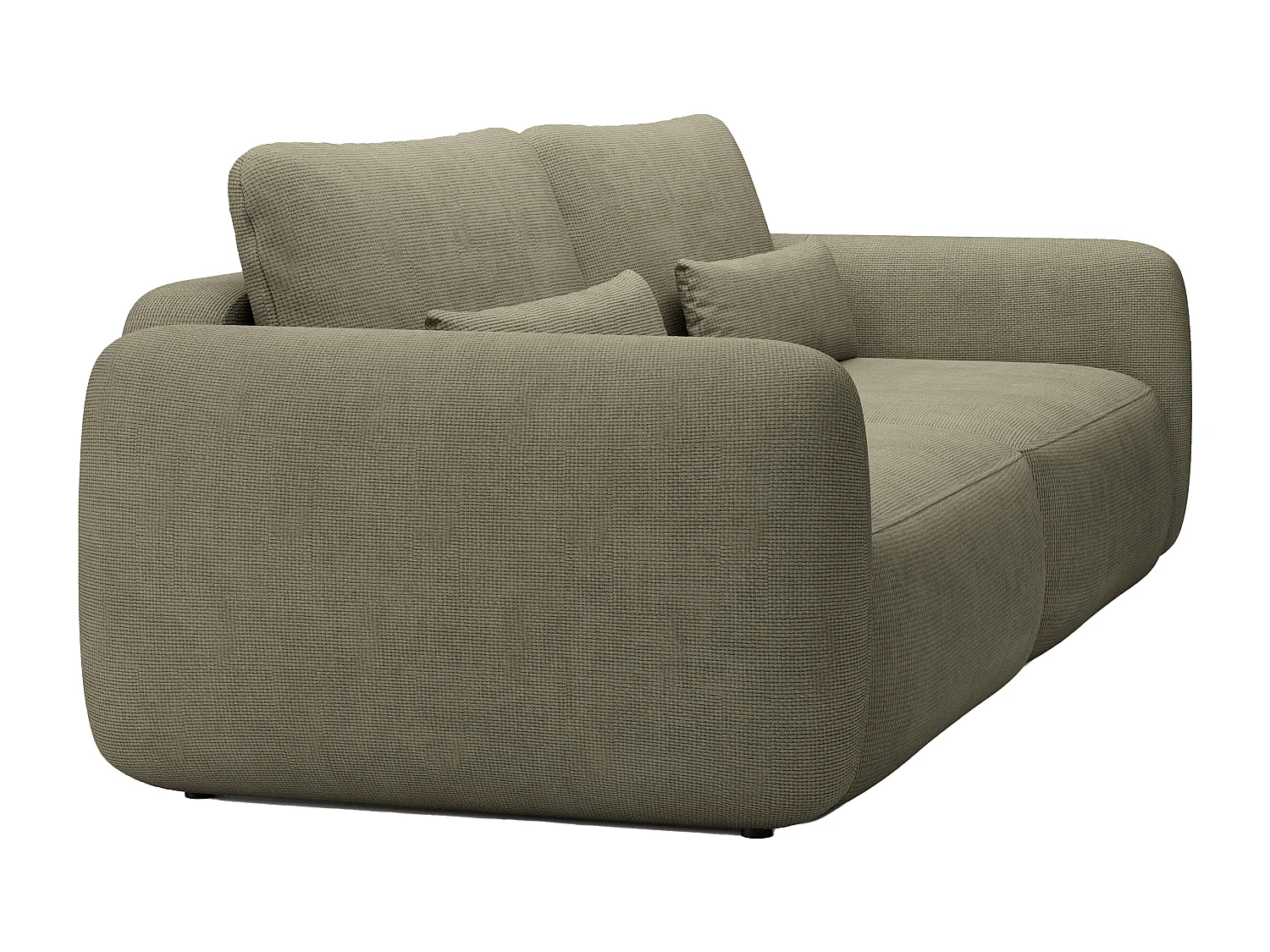 Sofa mit Schlaffunktion 3-Sitzer - Strukturstoff - Grün - VOPOZA