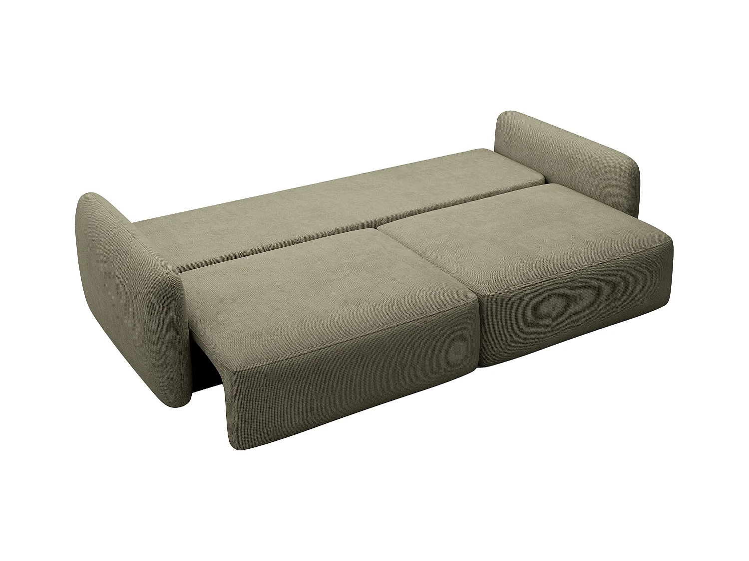 Sofa mit Schlaffunktion 3-Sitzer - Strukturstoff - Grün - VOPOZA