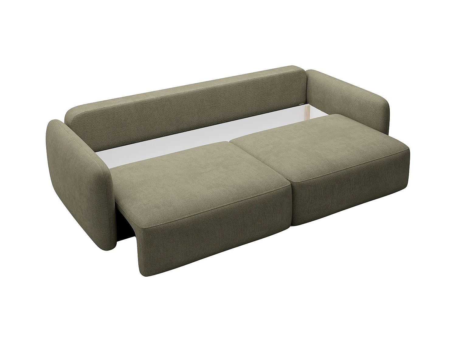Sofa mit Schlaffunktion 3-Sitzer - Strukturstoff - Grün - VOPOZA