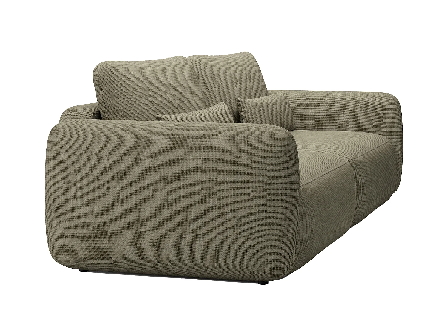 Driezitsslaapbank van groene stof met textuur VOPOZA