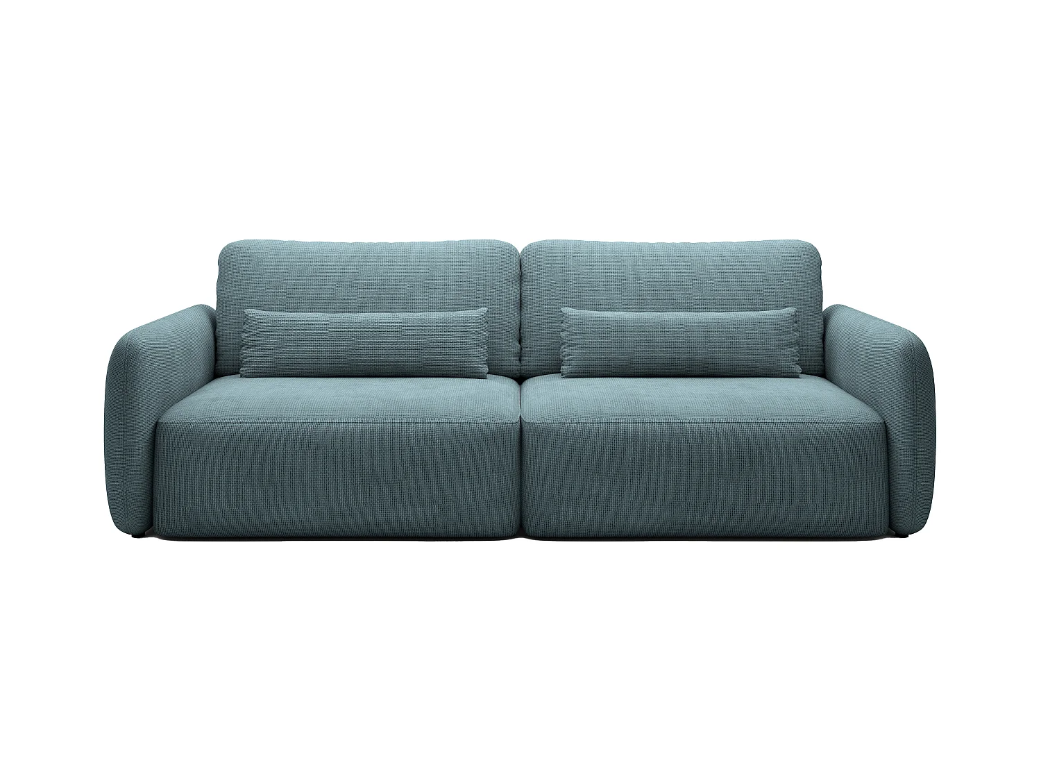 Canapé 3 places convertible en tissu texturé bleu VOPOZA