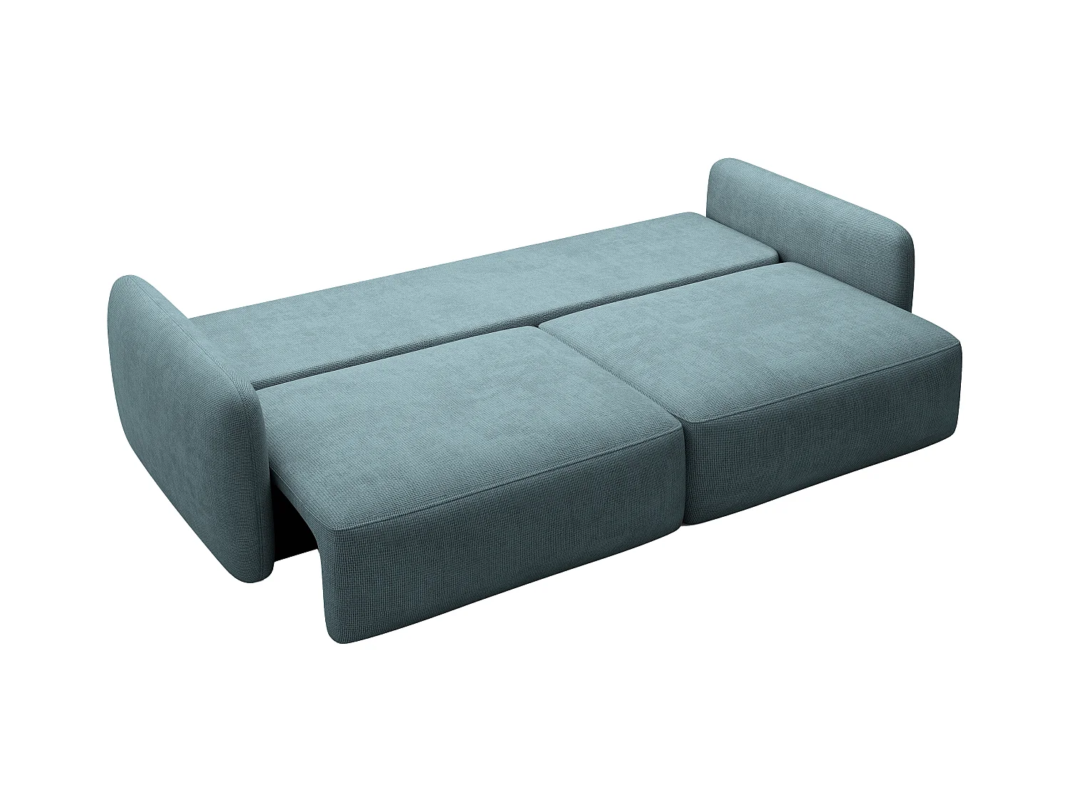 Canapé 3 places convertible en tissu texturé bleu VOPOZA