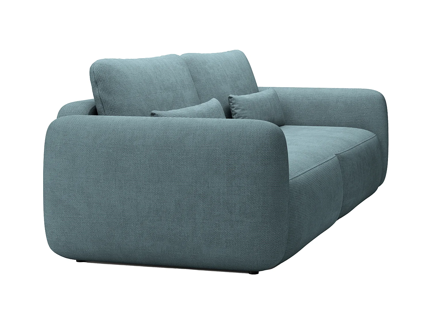 Canapé 3 places convertible en tissu texturé bleu VOPOZA