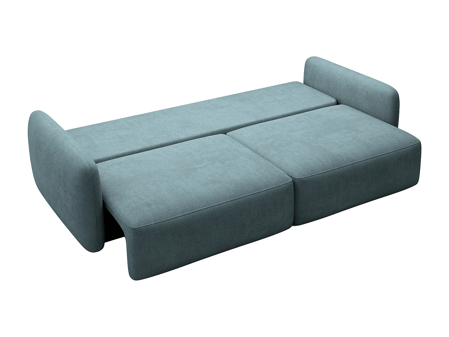 Canapé 3 places convertible en tissu texturé bleu VOPOZA