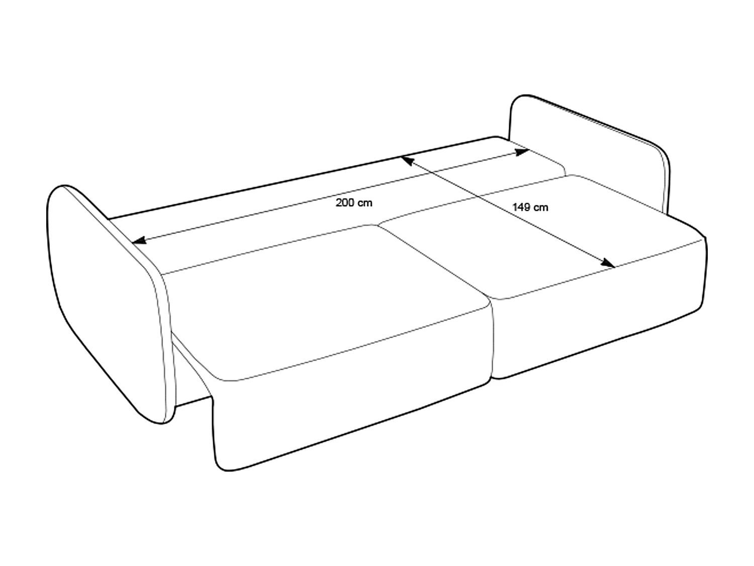 Canapé 3 places convertible en tissu texturé bleu marine VOPOZA