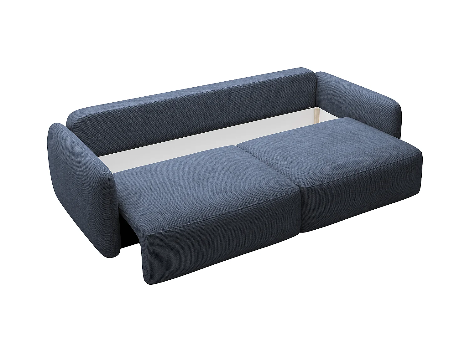 Sofa mit Schlaffunktion 3-Sitzer - Strukturstoff - Marineblau - VOPOZA