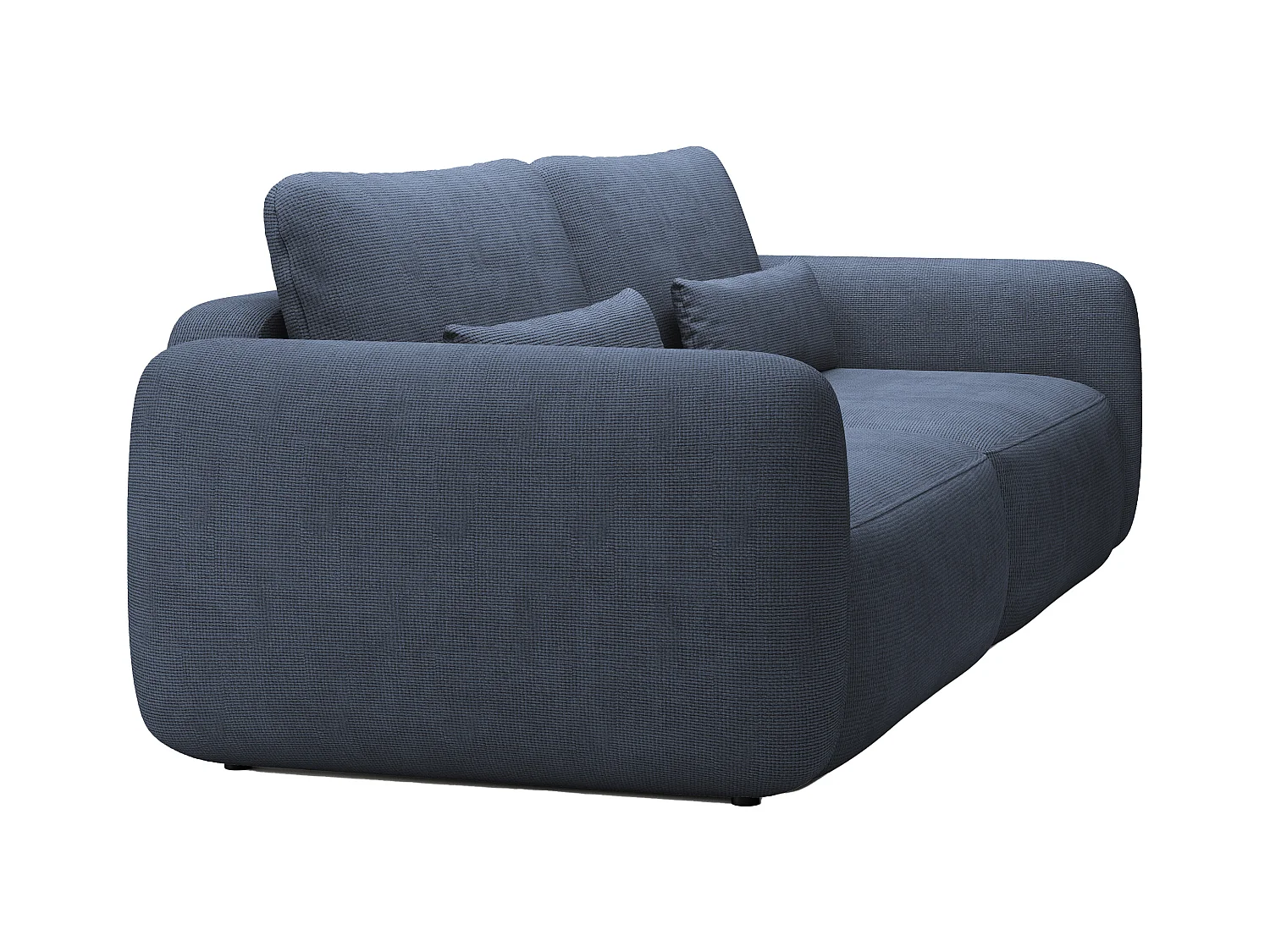 Sofa mit Schlaffunktion 3-Sitzer - Strukturstoff - Marineblau - VOPOZA