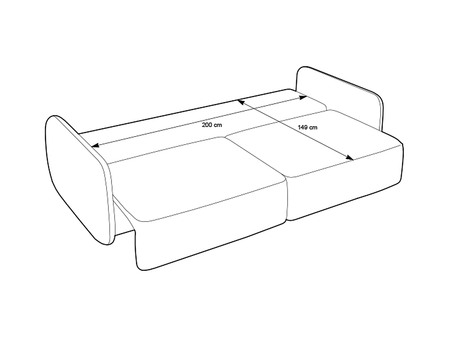 Sofa mit Schlaffunktion 3-Sitzer - Strukturstoff - Marineblau - VOPOZA