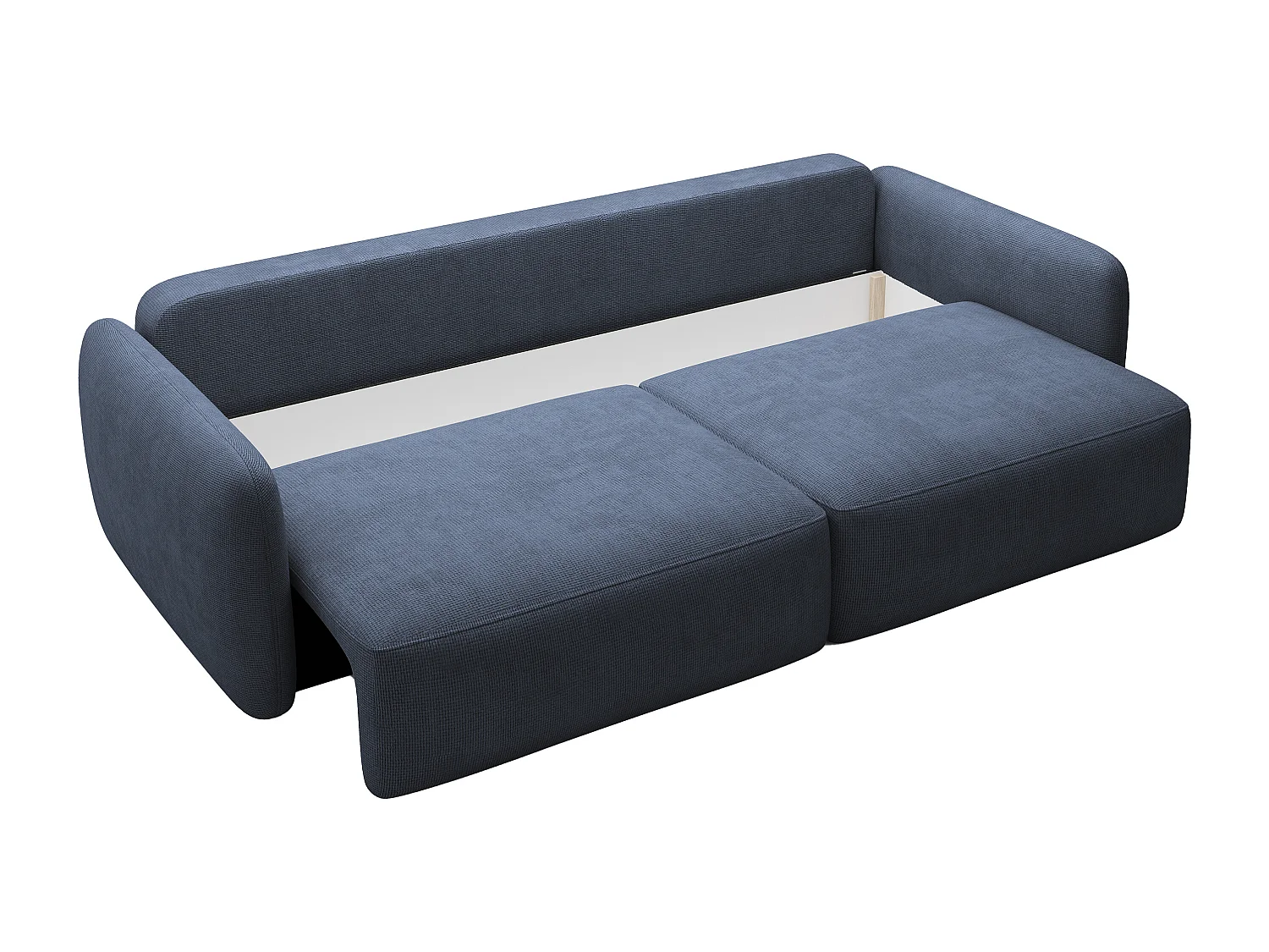 3-sits bäddsoffa i mörkblå texturerat tyg VOPOZA