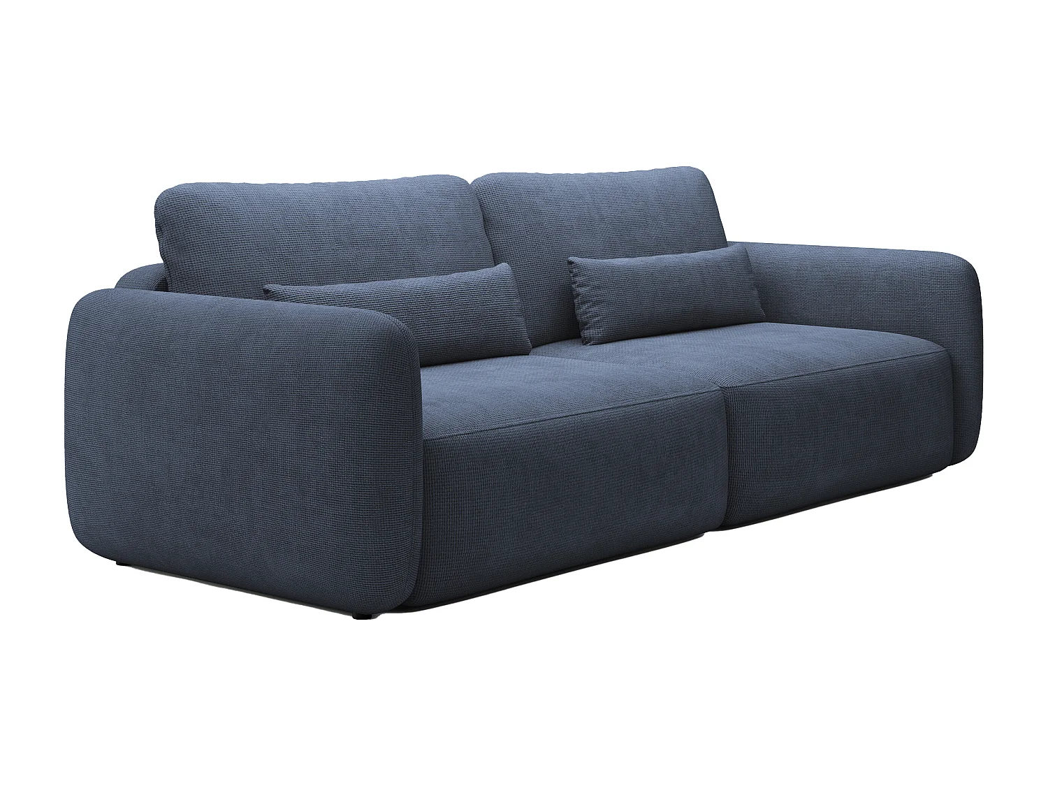 3-sits bäddsoffa i mörkblå texturerat tyg VOPOZA