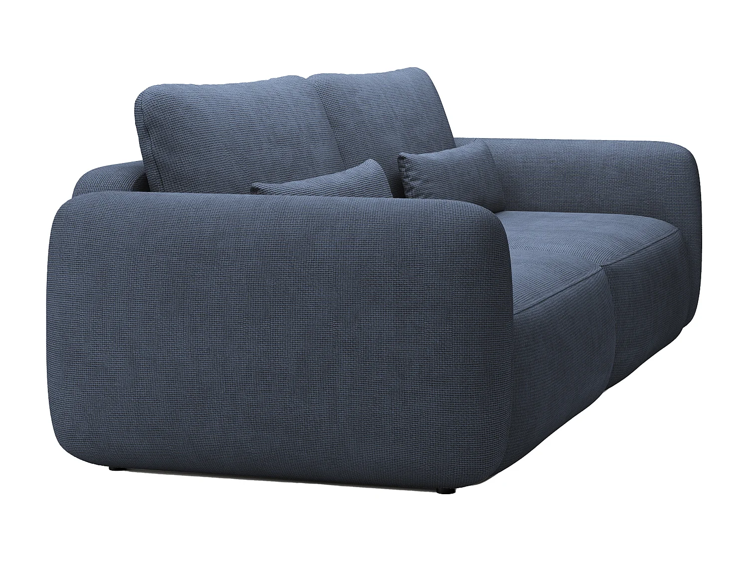 3-sits bäddsoffa i mörkblå texturerat tyg VOPOZA