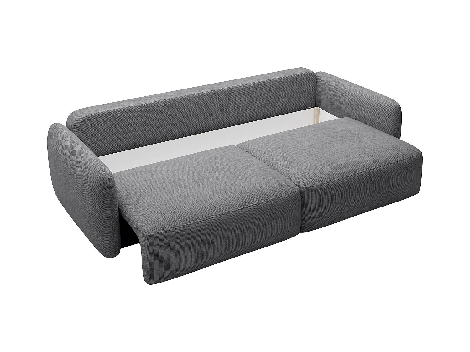 Sofá de 3 lugares convertível em tecido texturizado cinza - VOPOZA